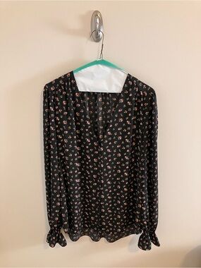 Amalli Talli Floral Blouse in Black/Pink/Green Medium